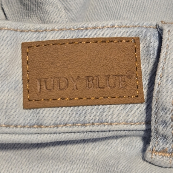Judy Blue Light Blue Distressed Jean Shorts - Picture 7 of 12
